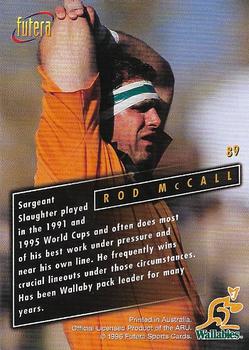 1996 Futera Rugby Union #89 Rod McCall Back